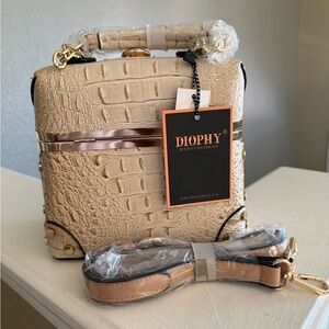 DIOPHY Crocodile Embossed Handbag